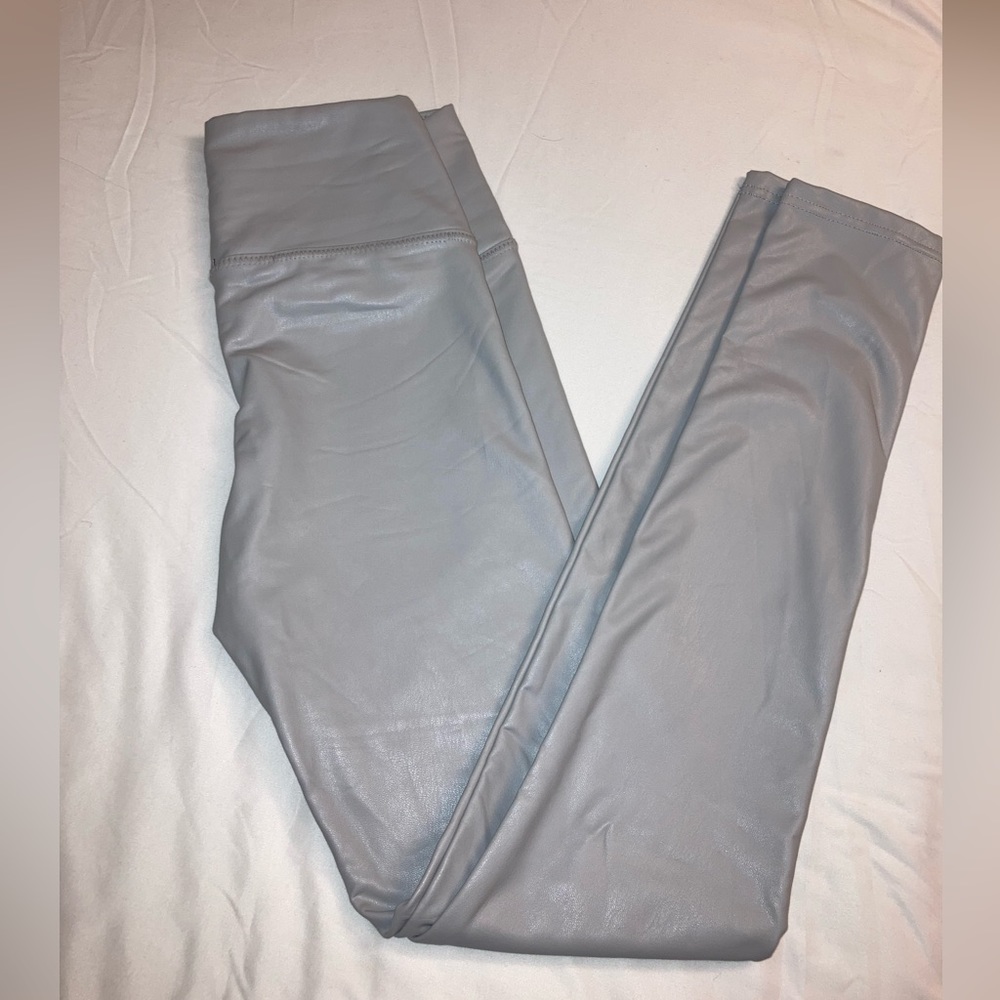 Bagatelle grey leather fleece lined leggings